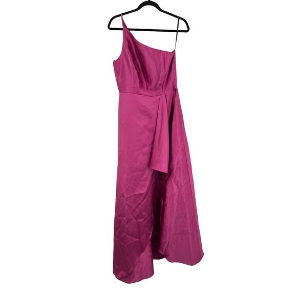 ALFRED SUNG Dresses & Skirts - Alfred Sung Dress D831 One Shoulder satin gown dark pink size 10